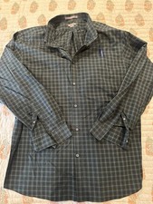 Eddie Bauer Wrinkle Free Relax Fit Plaid Button Down Shirt Men's 2XL Green