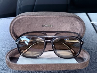 Tom Ford Rosco TF1022 Photochromic Square Sunglasses Shiny Gray 