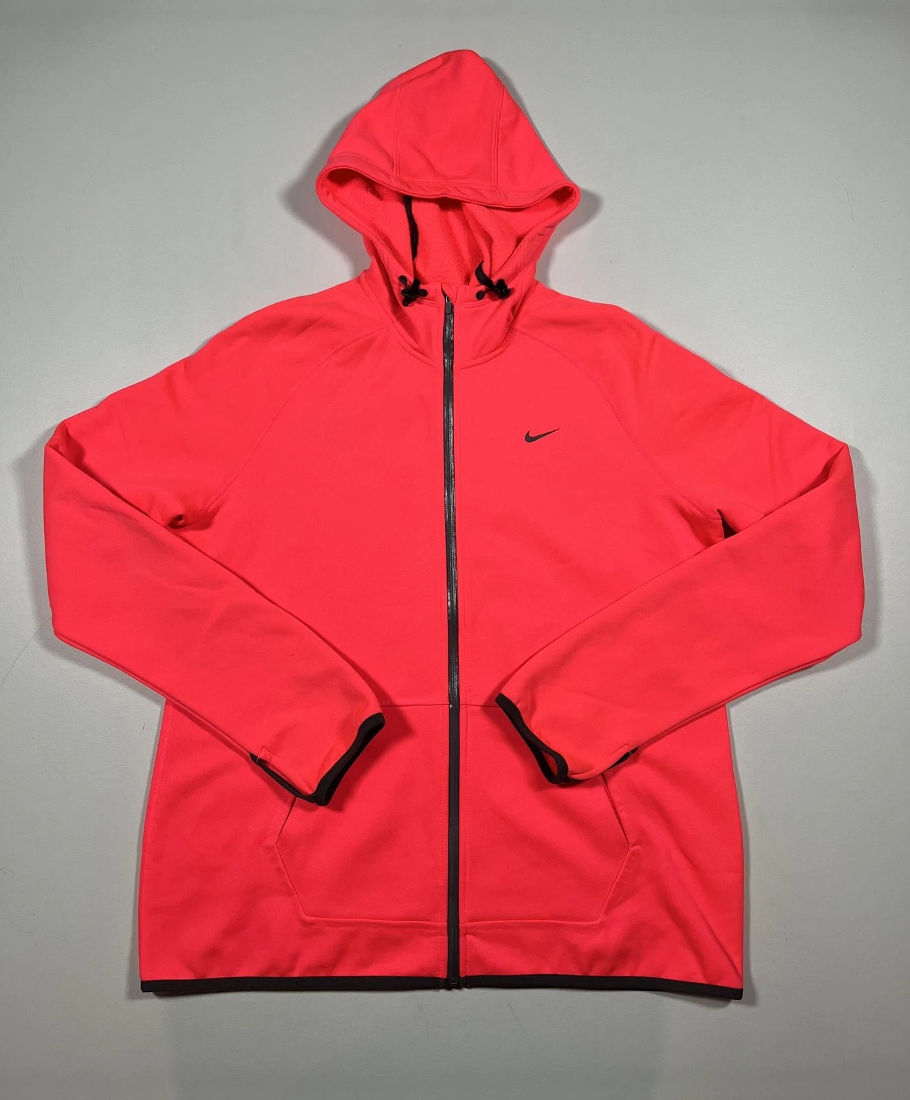 Nike Hoodie XL Pink Therma-Fit Full Zip Fleece Lined Sweatshirt Jacket