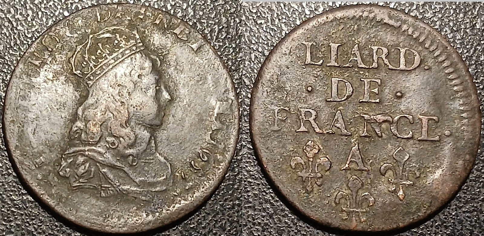Louis XIV - liard de France type 4 1657 A, Corbeil ! C2G-22 - Photo 1/1