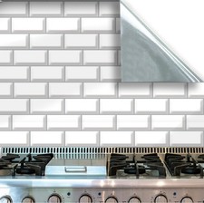 Dolls House Wallpaper, White Metro Wall Tiles 1/12, Stick On Miniature