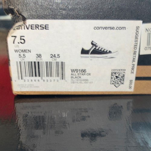 Converse Chuck Taylor All Star Ox Low Top Sneakers Black/White W9166