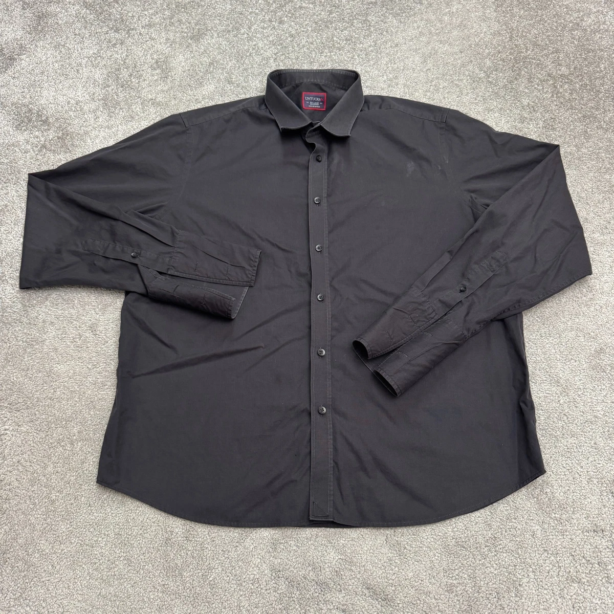 French Cuff Black Solid Dress Shirts for Men for sale | eBay