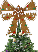 Christmas Gingerbread Tree Topper Ornaments,11 Inch,Bow | Large, Snowflake, Vint
