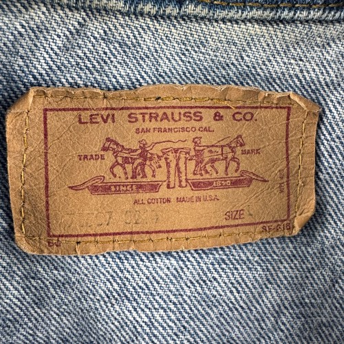 Vintage Levis Jacket Mens Large Blue Denim Trucker Type 3 80s Made in USA by Levi's, Size L, $49.99 - Photo 3