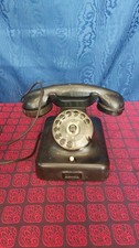 Vecchio Telefono Siemens Nero Vintage Ministeriale Anni 40 Bachelite Nera  