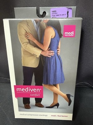 mediven Comfort 19253 Thigh High Compression Stockings Ebony Size III