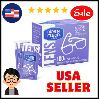 Nice 'N Clean Smudgeguard Lens Cleaning Wipes (100 Total Wipes)  Pre-Moistened