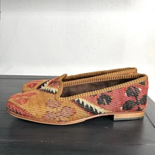 Artemis Design Co Kilim Wool Smoking Shoes 39 Boho Handmade Turkish Vintage Rug