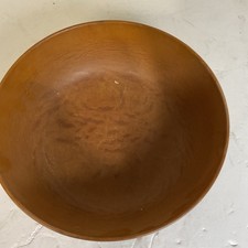 Wooden Bowl Brown Round Rustic Grain Serving Organic Minimalist Natural Decor