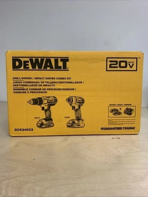 #ad DeWalt DCK240C2 20V MAX Drill Driver Impact Kit w Battery amp; Charger New $117.99