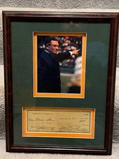 Vince Lombardi Green Bay Packers Signed Check (B&J Cert on back)