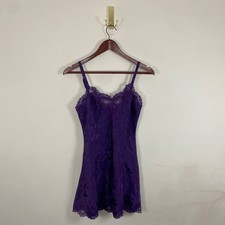 Vintage Gold Label Victoria Secret Slip Dress Purple XS Lace Feminine Floral