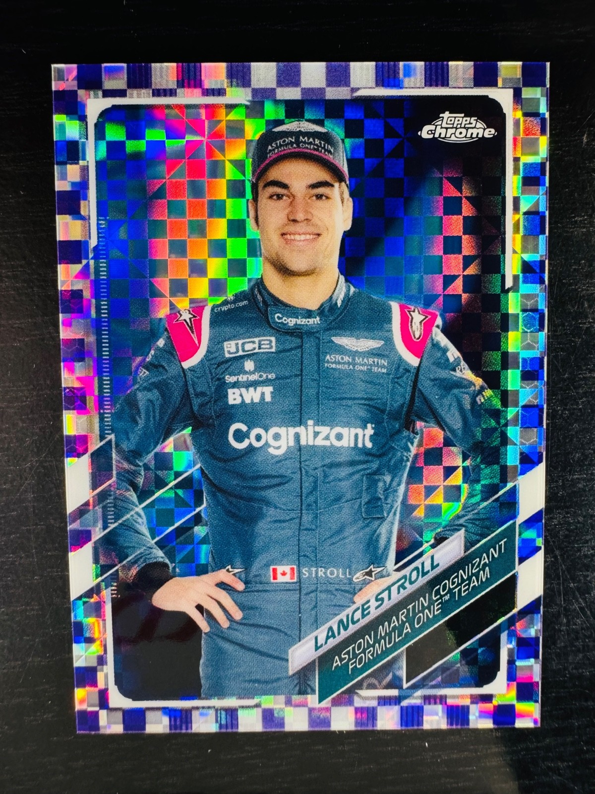 2021 Lance Stroll Purple Checker 168/199 Refractor Topps Chrome #8 F1 Formula 1