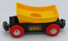 BRIO Wooden Railway Yellow Tipping Dump Car Red Wheels Vintage Toy Train Wagon