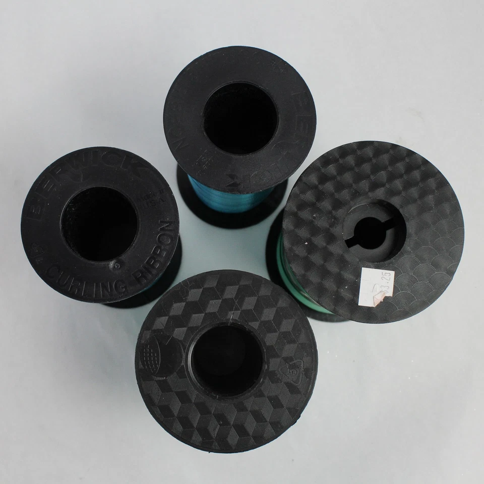 Lot of 4 Partially Used Blue and Green Curling Ribbon Rolls - Image 2 of 4