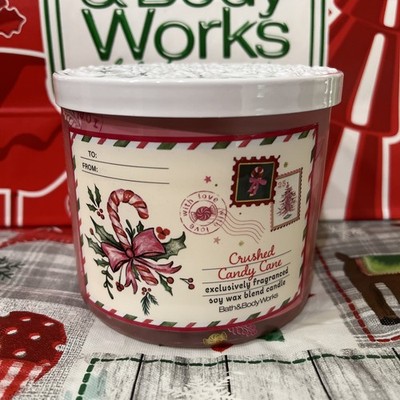Bath & Body Works CRUSHED CANDY CANE 🎅 3 Wick SCENTED Candle