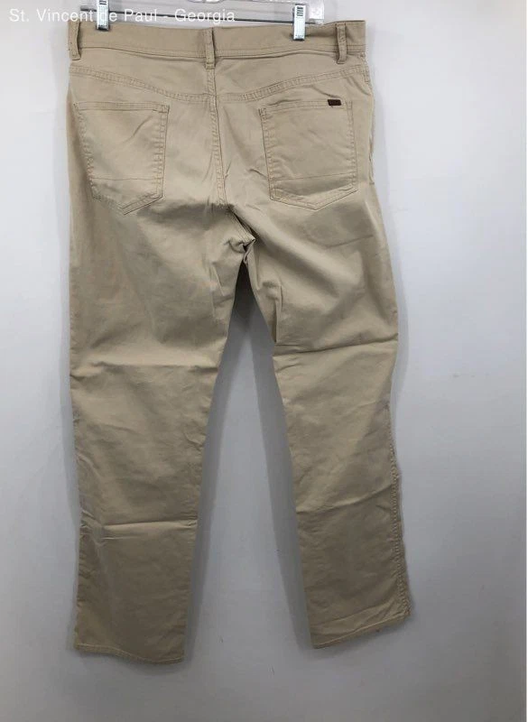 Pantalones de bolsillo clásicos de pierna recta de algodón de lona elástica caqui Duck Head 1865 -34 Foto 4 de 4