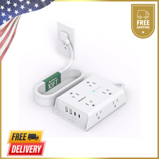 10FT Surge Protector Power Strip, 8 AC Outlets  4 USB Ports, Long Cord, Wall Mo