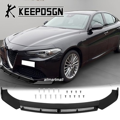 For Alfa Romeo Giulia Front Bumper Lip Splitter Spoiler Body Kit Parts Accessory