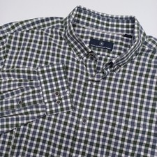 Hart Schaffner Marx Men's XL XLARGE Plaid Long Sleeve Cotton Shirt
