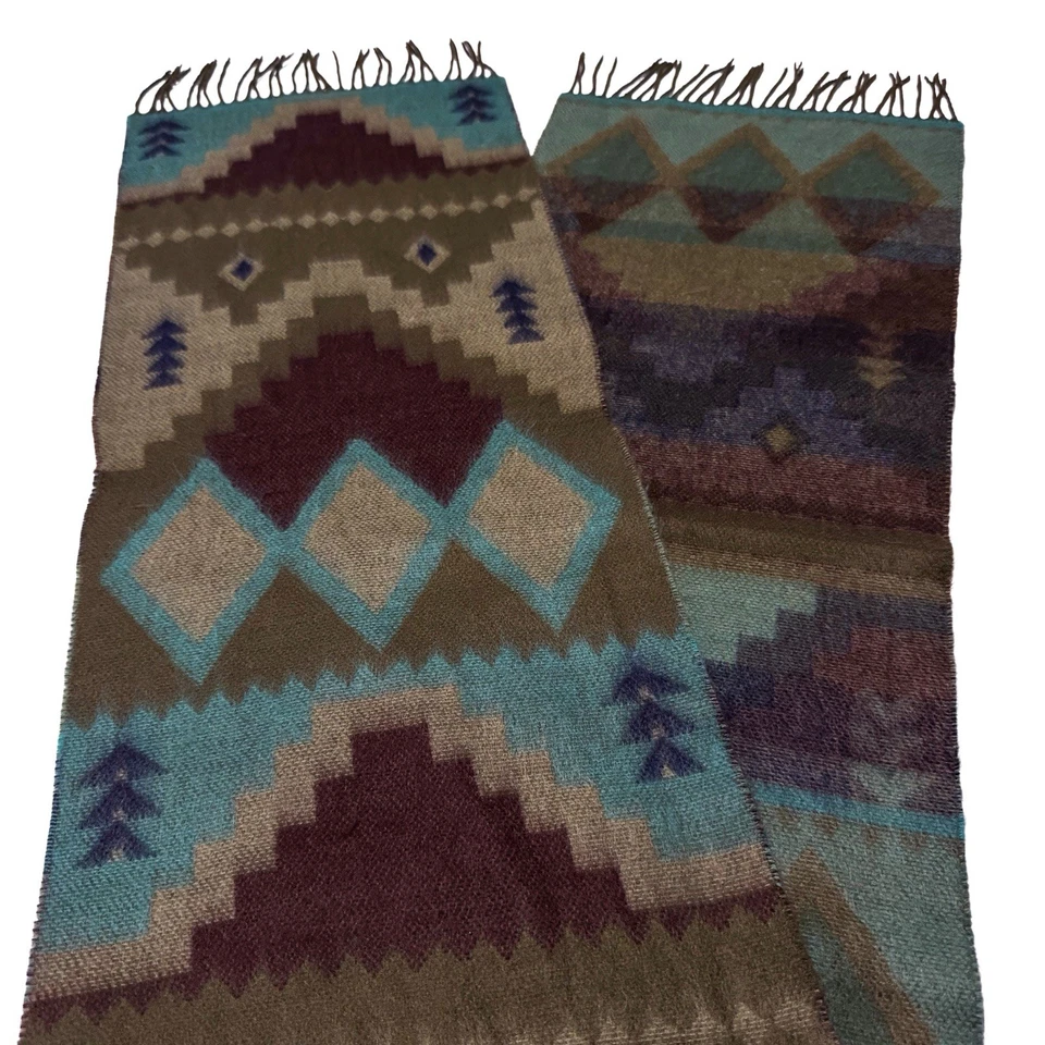 Bufanda más suave que la cachemira Southwest azteca geométrica flecos invierno boho 66x12 Foto 3 de 3