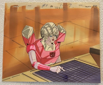 Transformers Headmasters Arcee Animation Production cel Hasbro Toei 1987