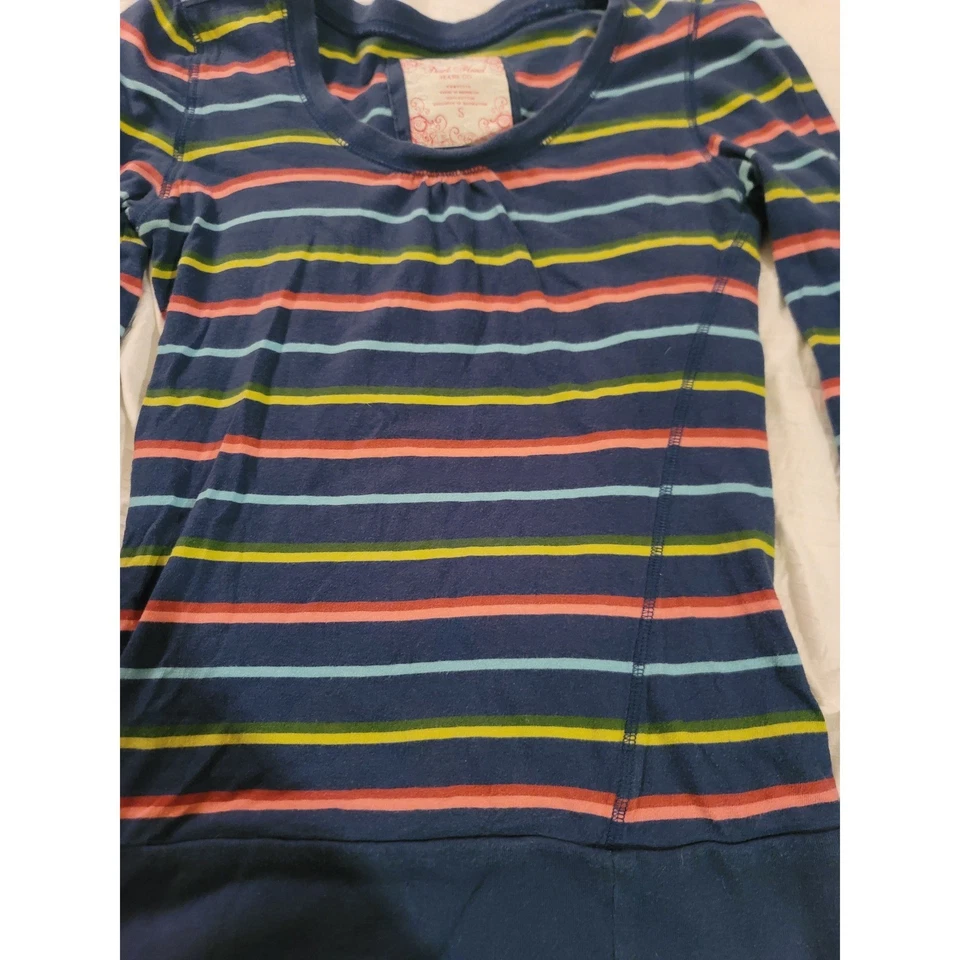 Camisa túnica informal colorida de manga larga a rayas con cabeza de pato talla S Foto 2 de 4