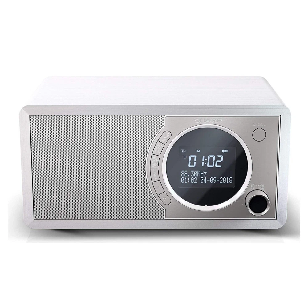 Radio lateral de cama Sharp DR-450 (WH) 6W DAB+ FM con Bluetooth y pantalla LED - blanca
