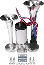 New 12V 150DB Dual Trumpets Electric Horn Super Loud Air Horn Kit With Compresso