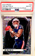JOE MILTON III 2024 Panini Prizm "No Huddle" VARIATION prizm Rookie RC; PSA 8