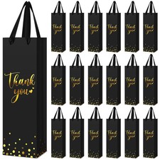 30 Pcs Wine Bottle Gift Bag with Handle 4.3x3.5x13.7 Liquor Paper Bag for Thank