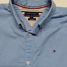 Tommy Hilfiger Men's Long-Sleeve Slim Fit Size XL Light Blue