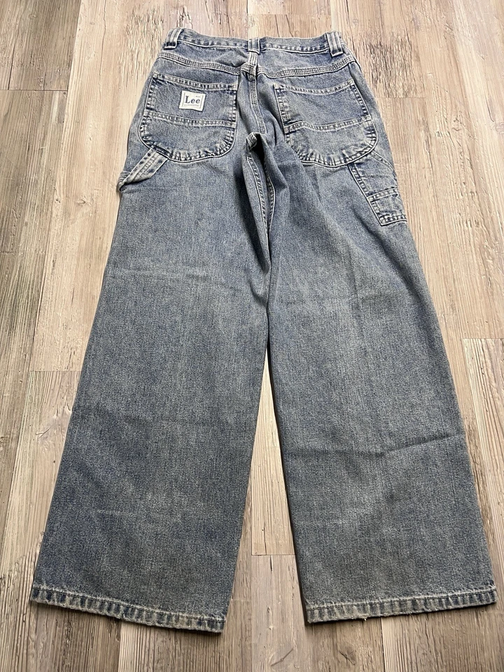 Pantalones de mezclilla holgados vintage Lee Riders niños carpintero talla 12 R Y2K patinador grunge Foto 2 de 4