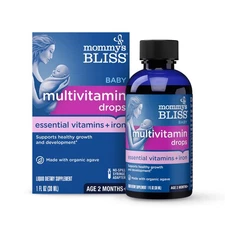Mommy's Bliss Baby Multivitamin Drops With Iron Essential Nutrients 1 Fl Oz