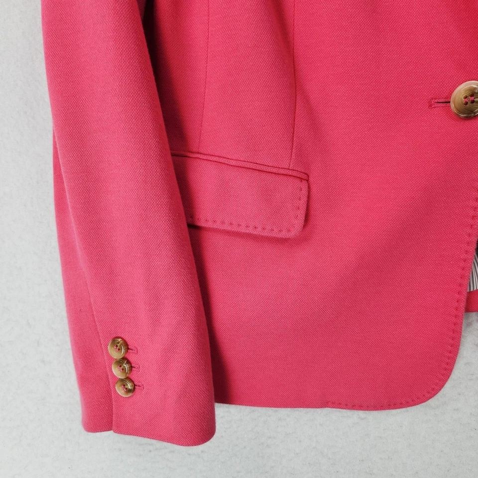 Chaqueta Talbots Mujer 16 Rosa Un Botón Forrada Carrera Blazer Botones Dorado Clásico Foto 4 de 4