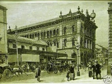 POST OFFICE GEORGE STREET SYDNEY AUSTRALIA 1880 Antique Print Matted