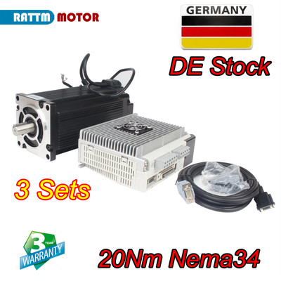 【DE】 3 Axis Nema42 20N.m L221mm Servomotoren Closed Loop Servo Motor Driver 220V