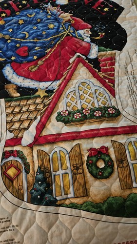 Mary Engelbreit 2001 HTF Pre-quilted BELIEVE Christmas Stocking Panel 35"x44 (A) - Picture 9 of 14
