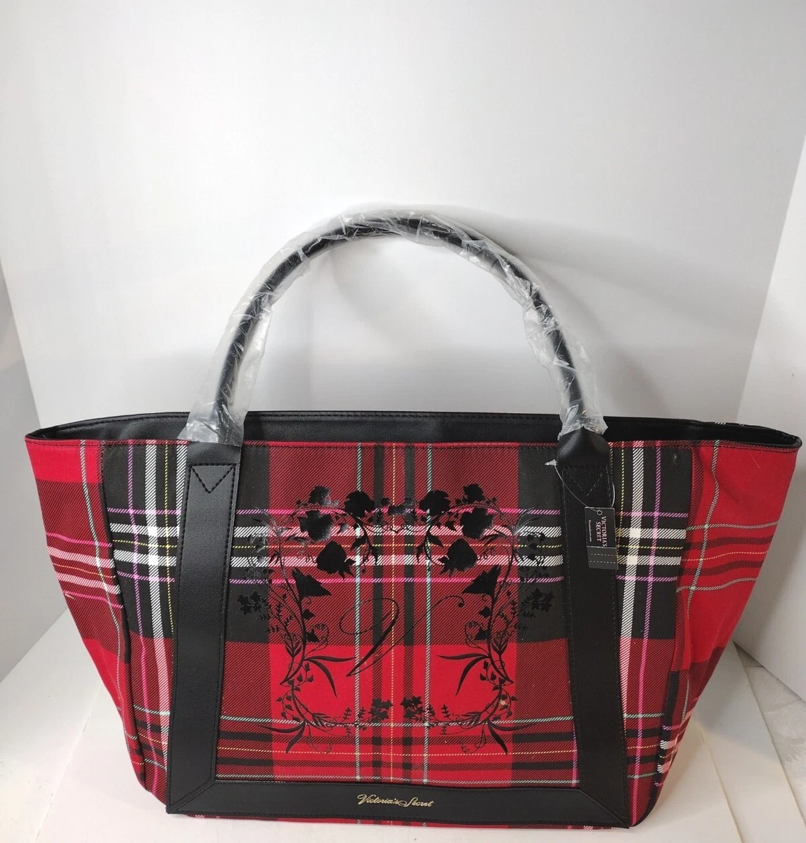 Victoria's Secret New! Tartan Plaid Tote Bag (Red/ Black)