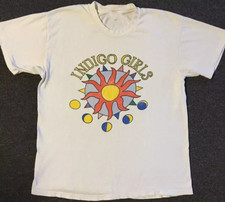 Indigo Girls Band Sun White Cotton T Shirt Full Size S-5XL