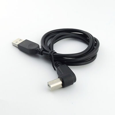 1x USB 2.0 Printer A Male to B Male Plug Left Angle 90 Degree Scanner Cable 3FT