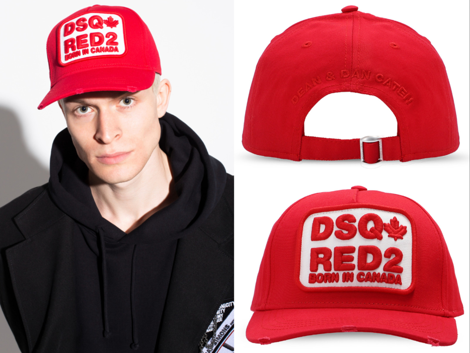Dsquared2 DSQ Canada Flag Born in Canada Hat Baseball Cap
