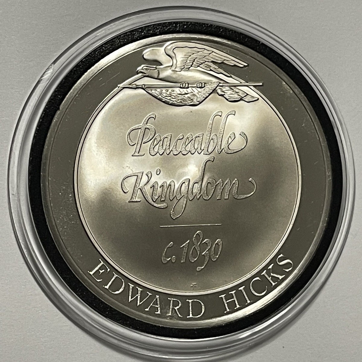 1830 Peaceable Kingdom Edward Hicks Sterling Silver Proof Coin