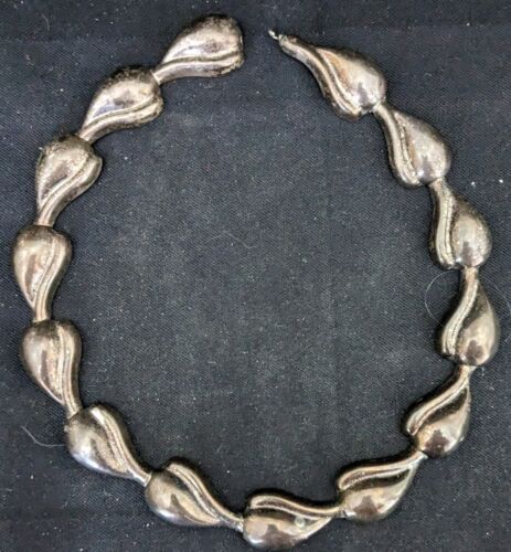 Taxco Sterling Silver 17" Echeveria Cheyenne Blossom Necklace Needs 1/2 Clasp - Photo 1/4