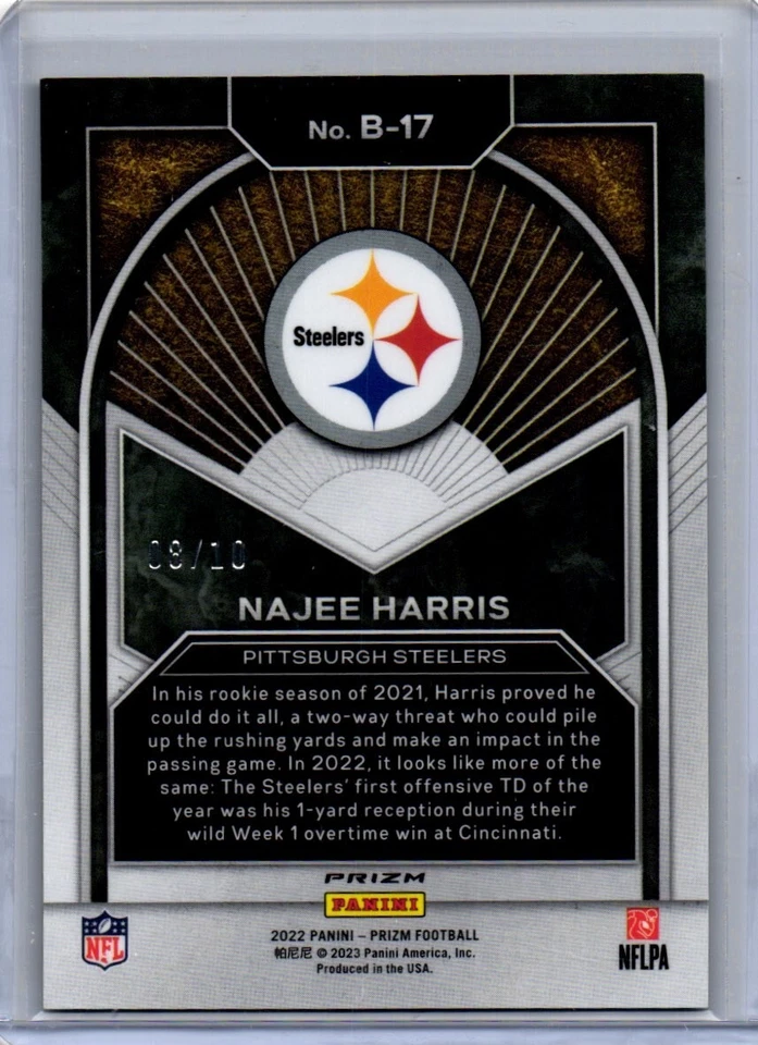 Panini Prizm Najee Harris Brilliance GOLD Color Match SSP /10 - Image 2 of 2