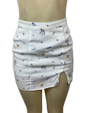 Forever 21 Women's White Floral Print Short Skirt Sz XS - New