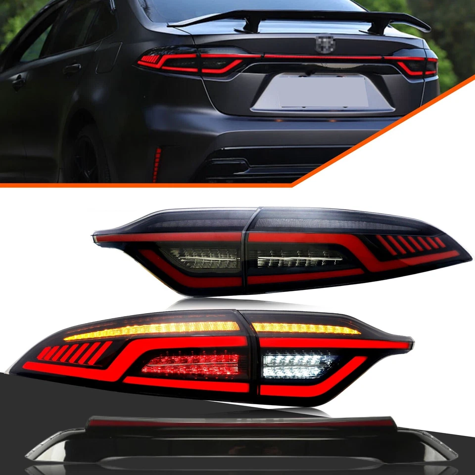 Luces traseras LED ahumadas para Toyota Corolla sedán 2020-2025 con luz de tapa de maletero Foto 2 de 4