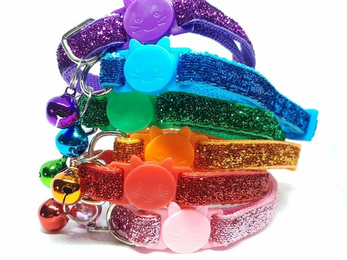 12pcs Wholesale Breakaway Cat Collar Nylon Strip Bell Durable for Kitten Kitty - Picture 9 of 12