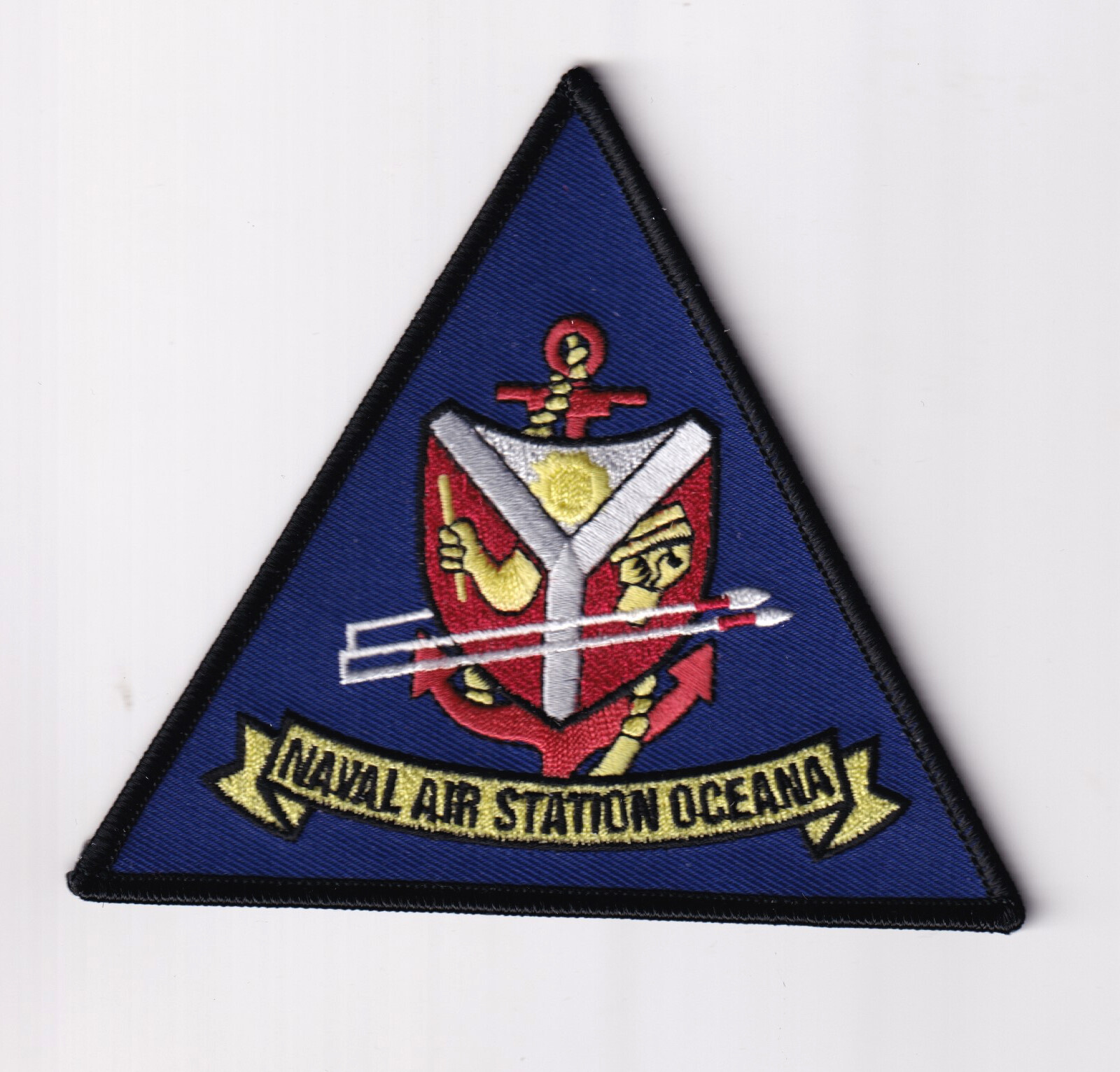 NAS Oceana (Black Edging) Patch – Iron On/ Sew On, 4.5" Patch